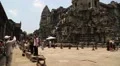 People inside Angkor Wat temple in Cambodia HD Footage