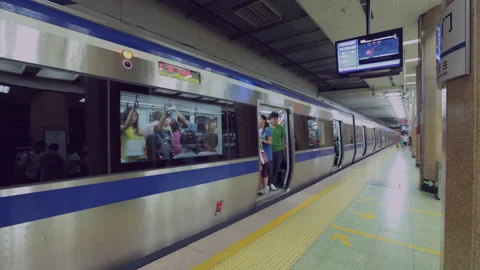 People Inside One Of Beijing Subway Station Time Lapse Stock Footage 140477647
