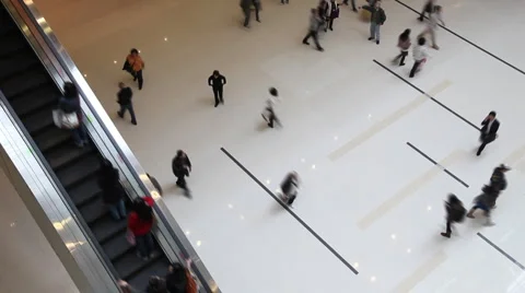 People inside shopping center Stock Footage