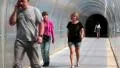 People inside tunnel HD Footage