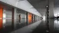 People inside waiting space in new terminal D in international airport Borispol HD Footage