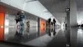 People inside waiting space in new terminal D in international airport Borispol HD Footage