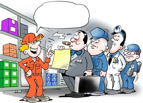 People Inspection of the warehouse Stock Illustration