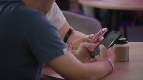 People interacting and networking at a modern event. Stock Footage 324504255