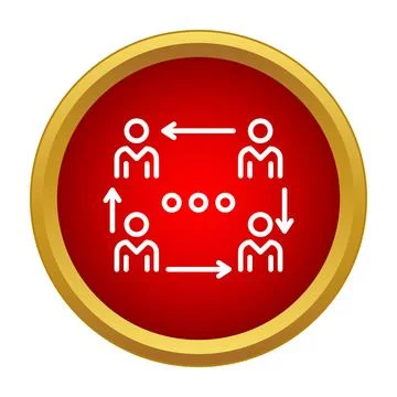 People interacting in collaborative network communication process Stock Illustration