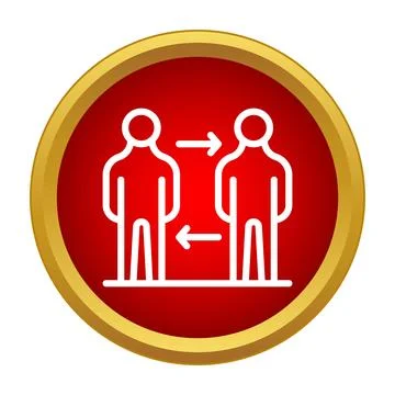 People interacting with communication and exchange arrows Stock Illustration
