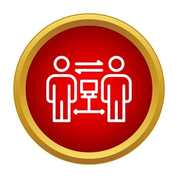 People interacting with computer network communication icon Illustrazione stock