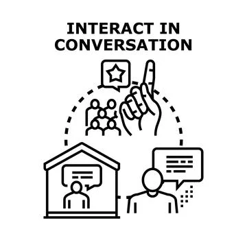 People interacting conversation communication group discussion Stock Illustration