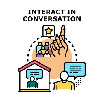 People interacting conversation communication group discussion Stock Illustration