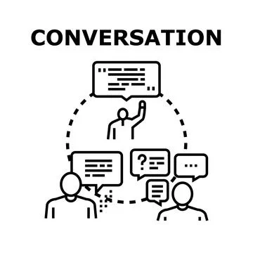 People interacting, discussing ideas, asking questions Stock Illustration