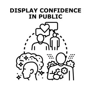 People interacting, displaying confidence and communication skills Stock Illustration