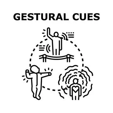 People interacting with gestural cues and non verbal communication Stock Illustration