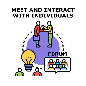 People interacting, networking, and collaborating for ideas Stock Illustration