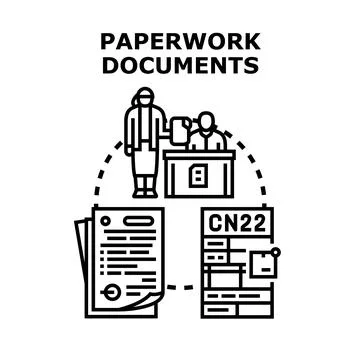 People interacting with official paperwork and documents Stock Illustration