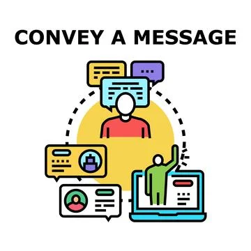 People interacting online conveying a message through digital communication Stock Illustration