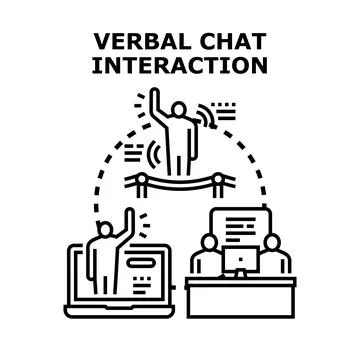 People interacting remotely during chat discussion Illustrazione stock