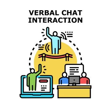 People interacting remotely during chat discussion Illustrazione stock