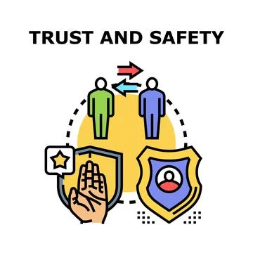 People interacting securely, building trust and ensuring safety Ilustración de archivo