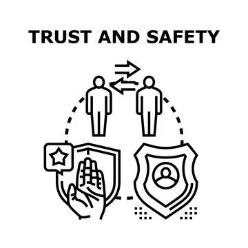People interacting securely, building trust and ensuring safety Ilustración de archivo