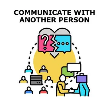 People interacting solving communication or negotiation problems Stock Illustration