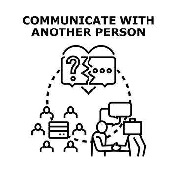 People interacting solving communication or negotiation problems Stock Illustration