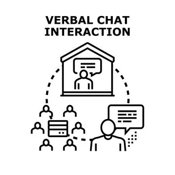 People interacting through online verbal chat communication Stock Illustration