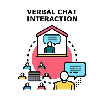 People interacting through online verbal chat communication Stock Illustration