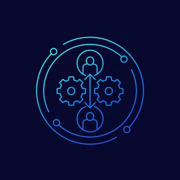 People interaction icon, linear design Stock Illustration