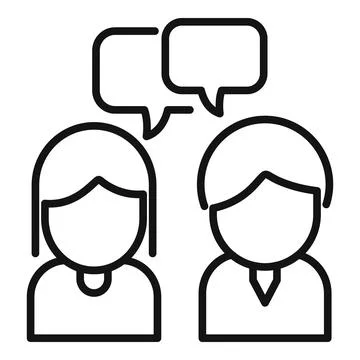 People interaction icon outline vector. Digital social イラスト素材