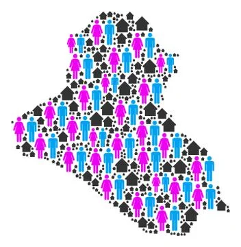 People Iraq Map Stock Illustration