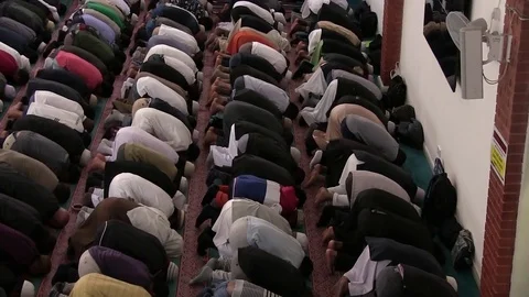 People in Islamic prayer Stock Footage 83832026