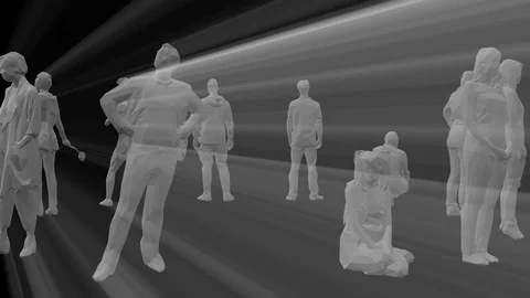 People in isolated black loop animation Vídeos de archivo 111749511