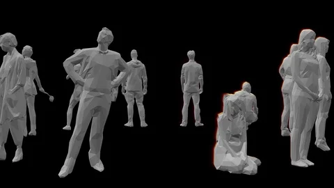 People in isolated colorful loop animation Vídeos de archivo 111749500