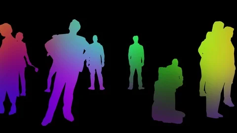 People in isolated colorful loop animation Vídeos de archivo 111750160