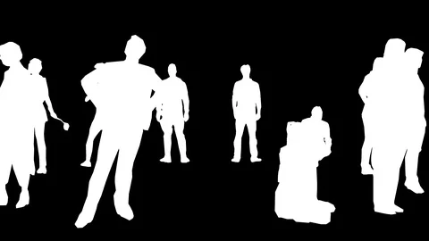 People in isolated matte loop animation Vídeos de archivo 111749495