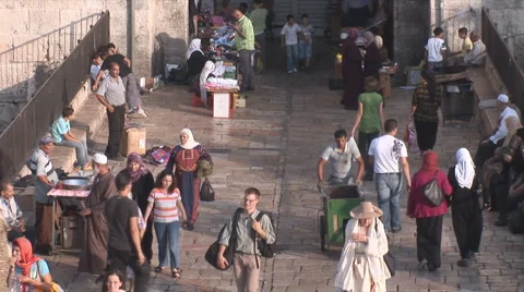 People in Jerusalem Stock Footage 3476621