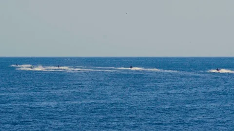 People on Jet Skis having fun in Sicily Stock Footage 88512293