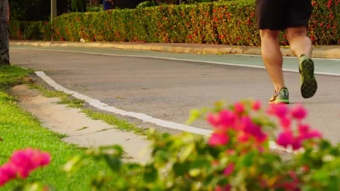 People jogging in the park in the evening Selective focus Stock Footage 171799260