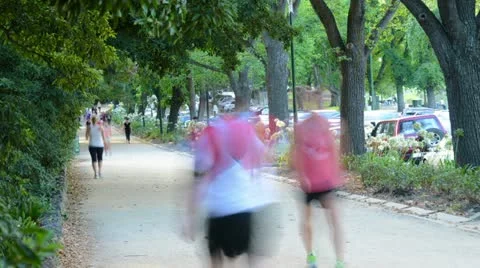 People jogging in the Park, Melbourne Stock Footage 20461545