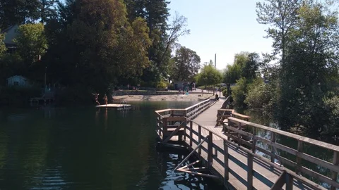 People Jumping off dock Stock Footage 113960954
