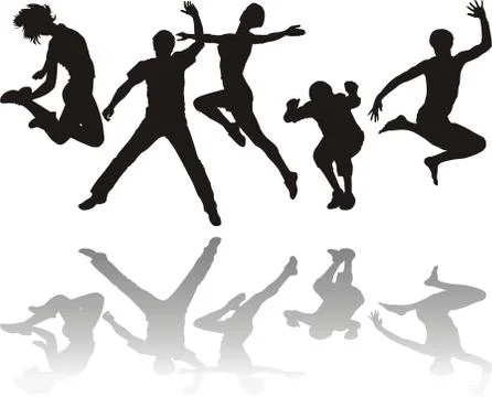People jumping Stock Illustration