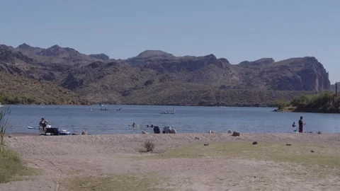People Kayaking on a Lake Video stock 200799680