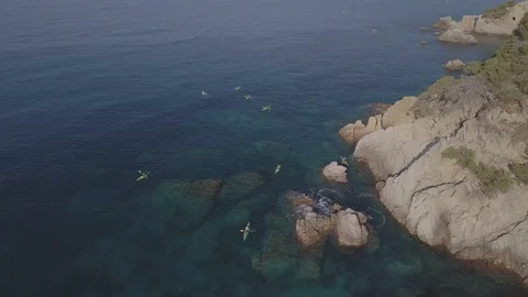 People in kayaks. Stock Footage 129601355