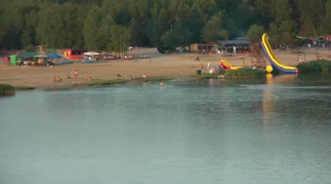 People On The Lake Time Lapse Stock Footage