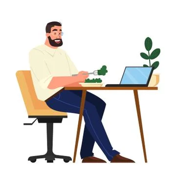 People with laptop computer. Character working on notebook. Stock Illustration