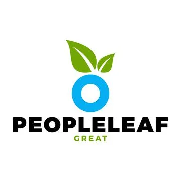 People leaf icon logo design template Illustrazione stock