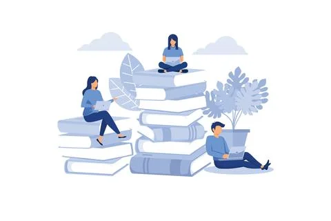 People learn and gain knowledge. The creative design of the schedule students Stock Illustration