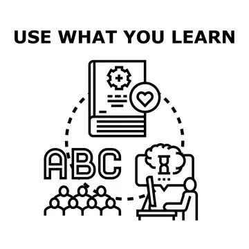 People learning and applying knowledge in professional life Illustrazione stock