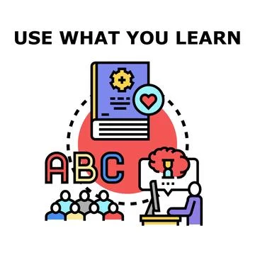 People learning and applying knowledge in professional life Illustrazione stock