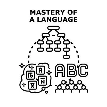 People learning and mastering a new language Stock Illustration